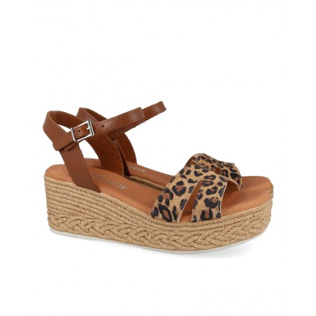 Catchalot 5451 printed sandal with low wedge