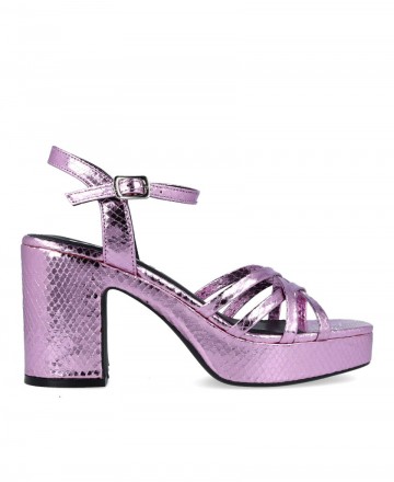 Mustang 59609 metallic high heel sandals