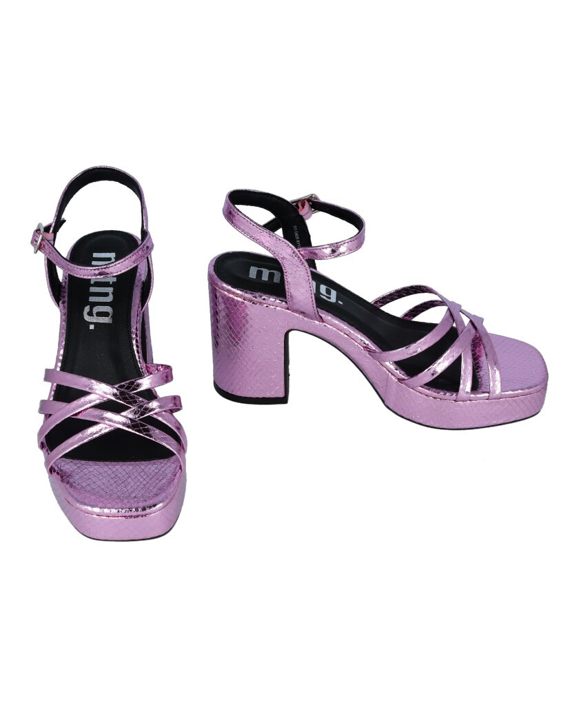 Sandalias metalizadas de tacón Mustang 59609
