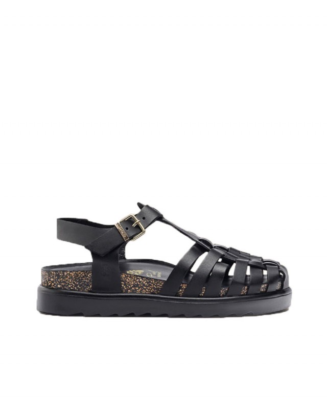 Sandalias planas negras Yokono Tunez 017