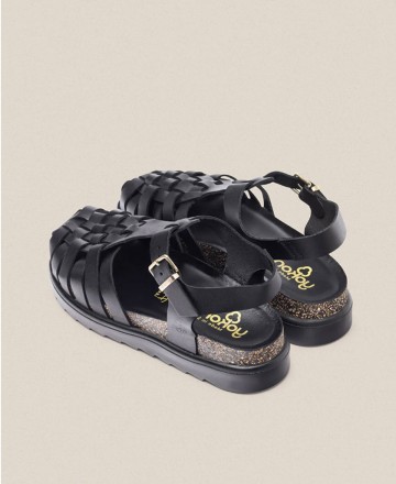Yokono Tunez 017 black flat sandals