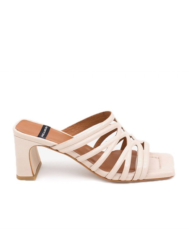 Angel Alarcon Jeanne leather sandals with vamp fastening