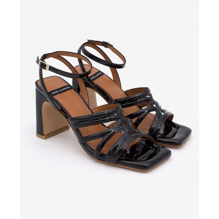 Angel Alarcon Panne patent leather sandals