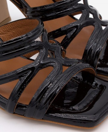 Angel Alarcon Panne patent leather sandals