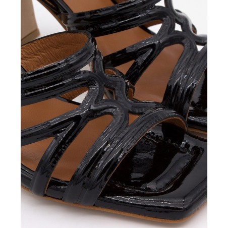 Angel Alarcon Panne patent leather sandals