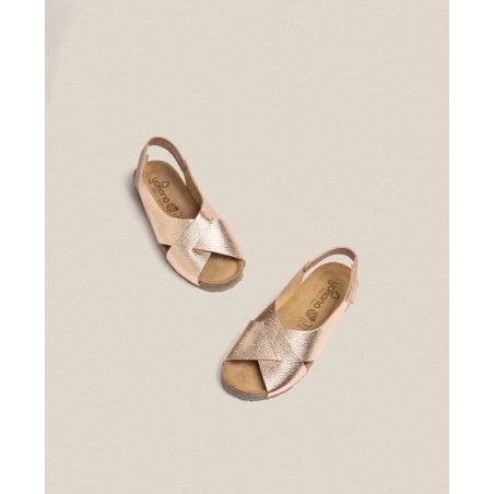 Yokono Villa175 flat sandal with crossed vamp