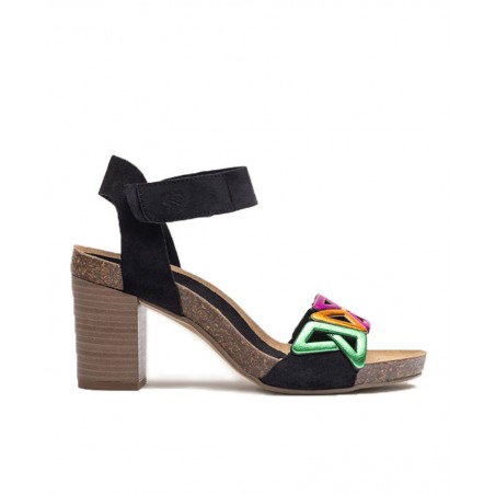 Yokono Ponza 007 wood effect heeled sandal