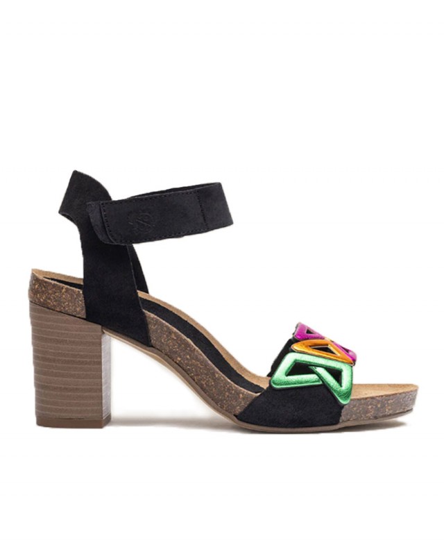 Yokono Ponza 007 wood effect heeled sandal