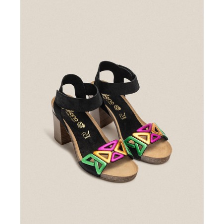 Yokono Ponza 007 wood effect heeled sandal