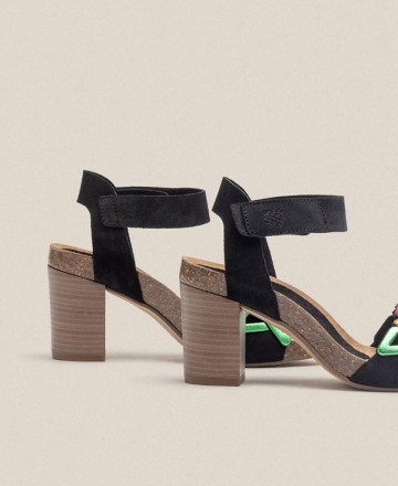 Yokono Ponza 007 wood effect heeled sandal