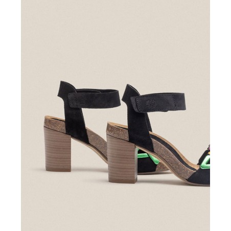 Yokono Ponza 007 wood effect heeled sandal