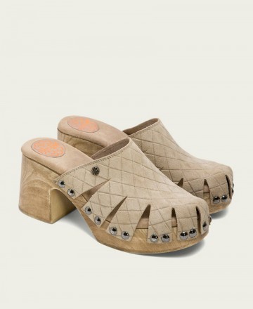 Porronet Malla leather clogs