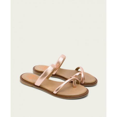 h2Sandalias planas metalizadas Porronet Carly h2 pLas Sandalias planas metalizadas Porronet Carly para mujer en color rose son 