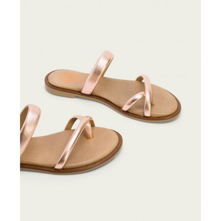 h2Sandalias planas metalizadas Porronet Carly h2 pLas Sandalias planas metalizadas Porronet Carly para mujer en color rose son 