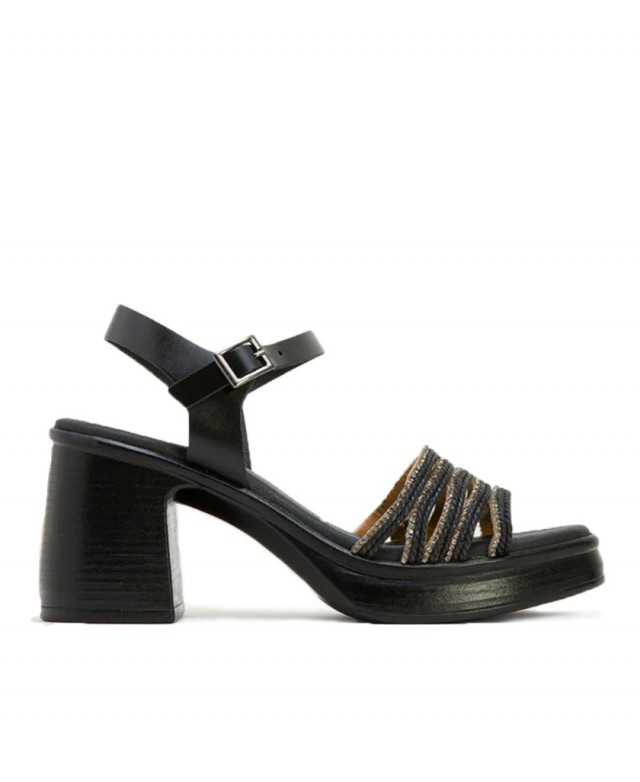 Black leather sandals Porronet Ilka