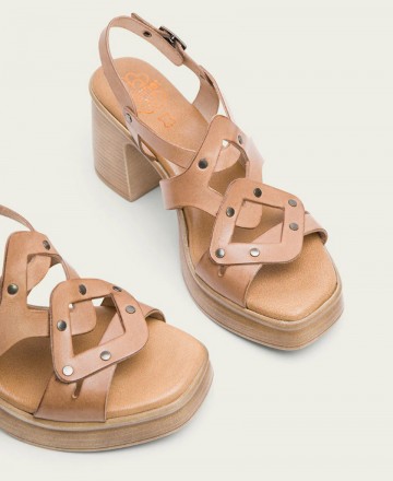 Leather sandals with rivets Porronet Imala