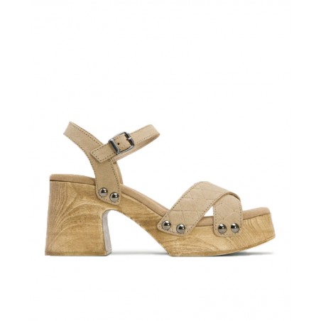 Porronet Mabel crossed heeled sandal with vamp