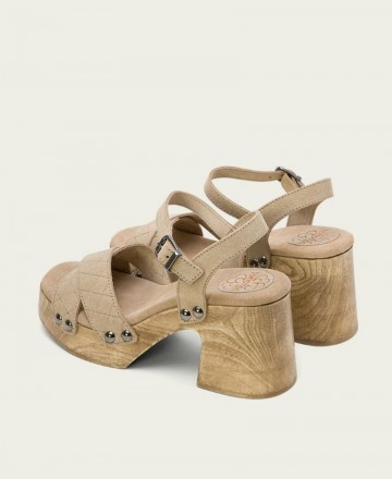 Porronet Mabel crossed heeled sandal with vamp