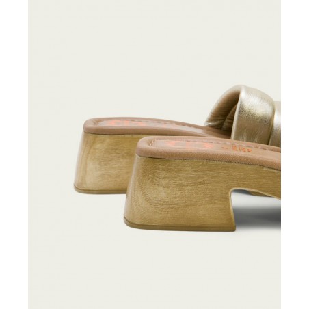 Porronet Nahya wood effect clogs with heel