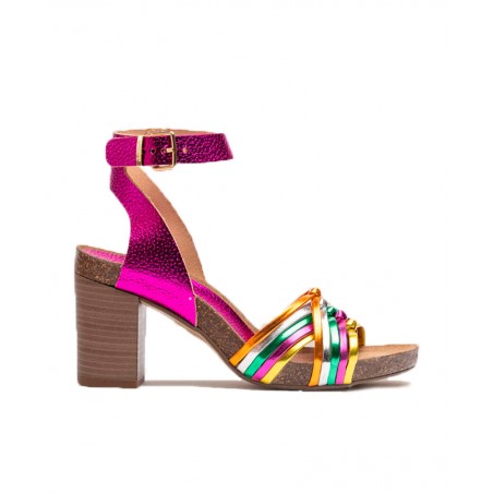 Sandalia de tacón multicolor Yokono Ponza 005