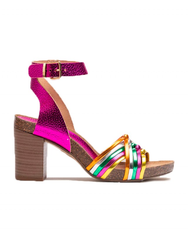 Sandalia de tacón multicolor Yokono Ponza 005