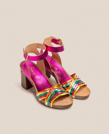 Sandalia de tacón multicolor Yokono Ponza 005