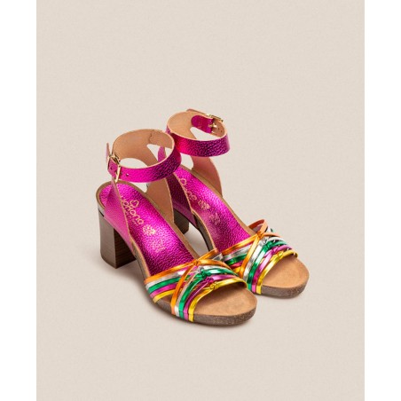 Sandalia de tacón multicolor Yokono Ponza 005