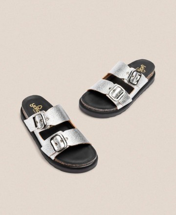 Leather sandals with buckles Yokono Tunez 130