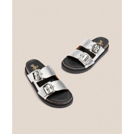 Leather sandals with buckles Yokono Tunez 130