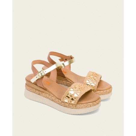 The Porronet Frisia 3030 metallic light wedge sandals