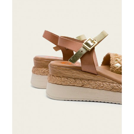 The Porronet Frisia 3030 metallic light wedge sandals