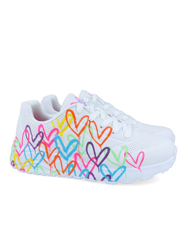 Zapatillas ninos Skechers Uno Lite 314064L con corazones