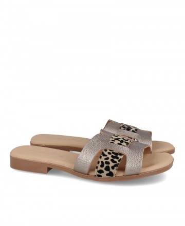 Andares metallic flat sandals 410791