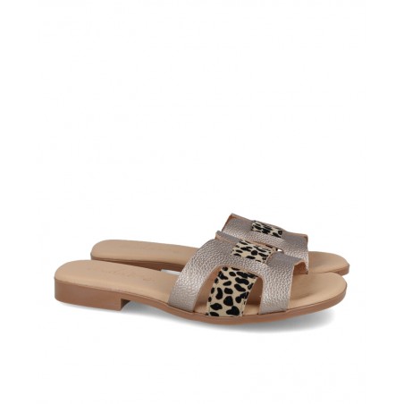 Andares metallic flat sandals 410791