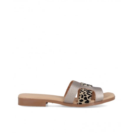 Andares metallic flat sandals 410791