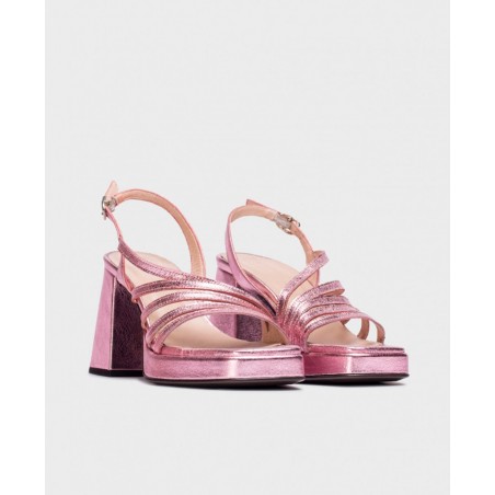 Wonders Garli Metallic Platform Sandals