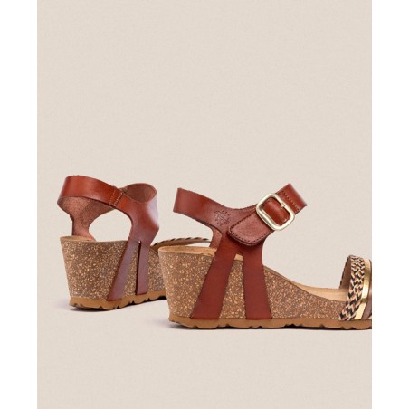 Yokono Cadiz 306 Multi-Striped Wedge Sandals