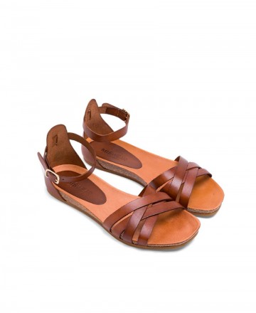 Miswear CN8105 flat leather sandals