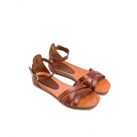 Miswear CN8105 flat leather sandals