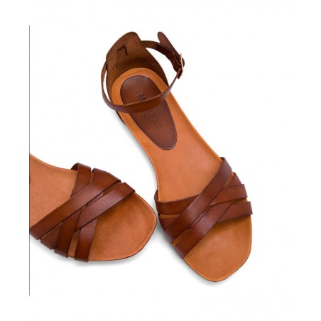 Miswear CN8105 flat leather sandals