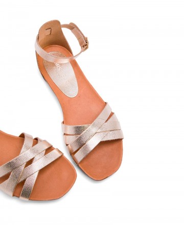 Miswear CN8105 metallic strappy sandals