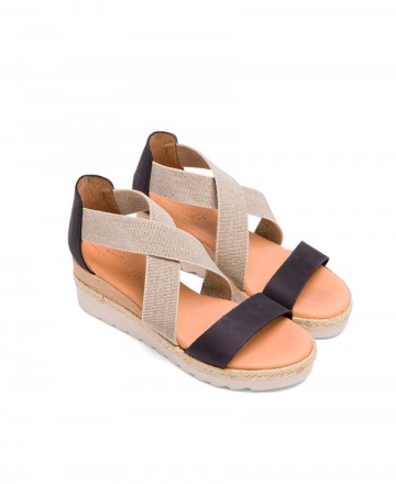 Miswear CN8620 Elasticated Wedge Sandals with Straps