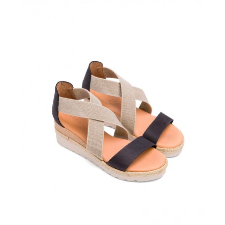 Miswear CN8620 Elasticated Wedge Sandals with Straps