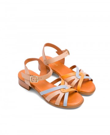 Miswear TA1341 leather sandals with cushioned insole