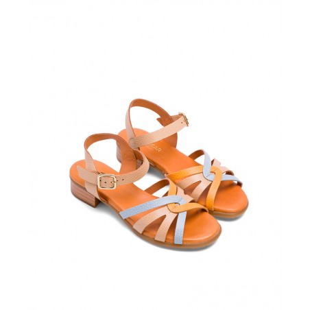 Miswear TA1341 leather sandals with cushioned insole