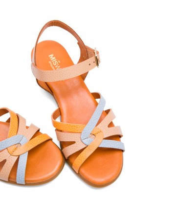 Miswear TA1341 leather sandals with cushioned insole