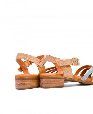 Miswear TA1341 leather sandals with cushioned insole