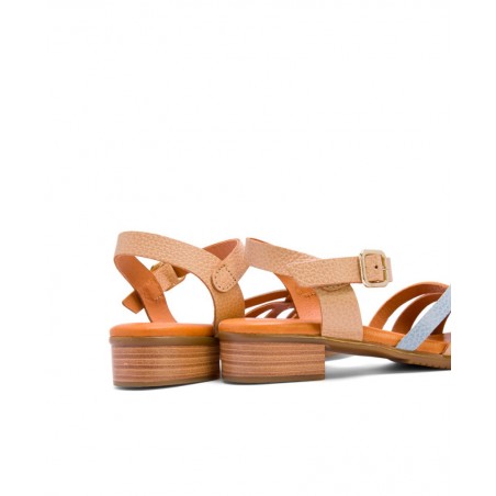 Miswear TA1341 leather sandals with cushioned insole