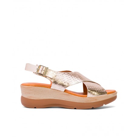 Miswear TA1450 Cross-over wedge sandals with cross strap