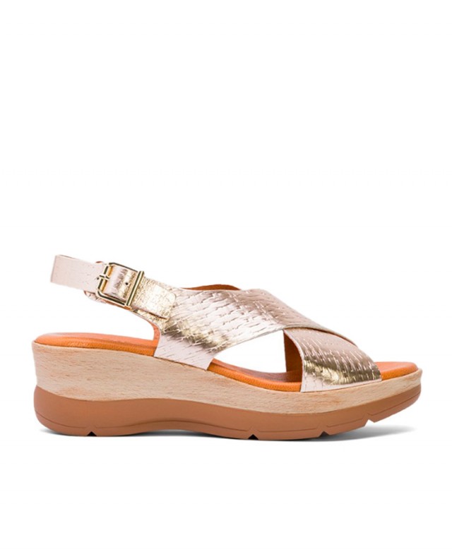 Miswear TA1450 Cross-over wedge sandals with cross strap